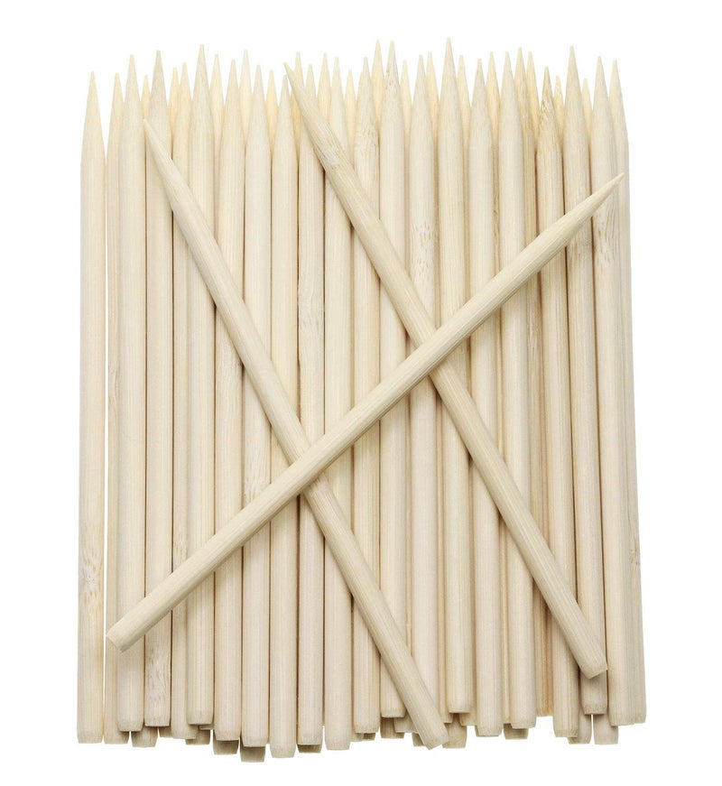 Penta Angel 5.5 inch Thick Bamboo Sticks for Cotton Candy Caramel Apple, Natural Birch Wooden Corn Dog Cob Hotdog Sticks Sausage Meat Skewers for Cheesecake Cakepop Fruit, 50Pcs - Image 1